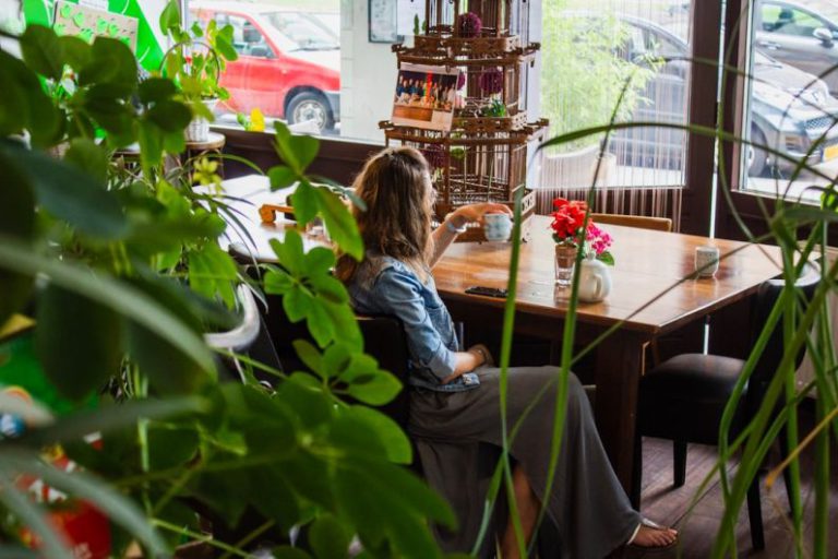 Tea Flavor Wheel - woman sitting near wooden table