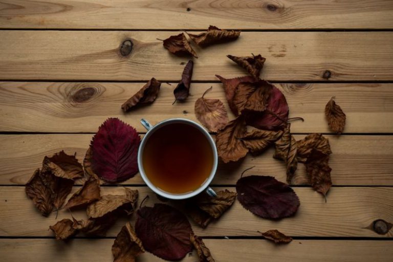 Darjeeling Tea Estate - tea in cup on brown wooden surface
