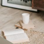 Chanoyu Tea Room - Laptop and books on floor carpet