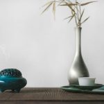 Korean Tea Ceremony - brown plant in vase on table