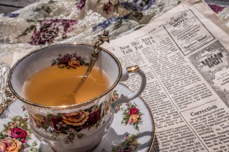 Victorian Tea Party - a cup of tea sitting on top of a saucer